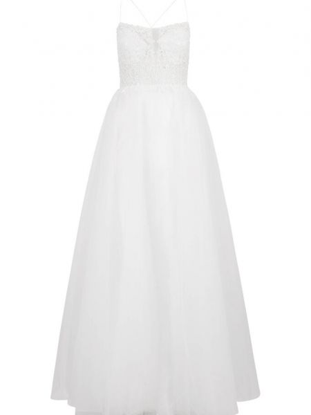 Вечернее платье с вышивкой Vera Mont белое