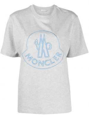 T-shirt ricamato Moncler grigio