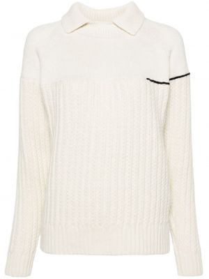 Chunky džemper s okruglim izrezom Victoria Beckham bež