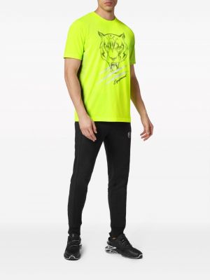 Sporta t-krekls ar apdruku ar tīģera rakstu Plein Sport dzeltens