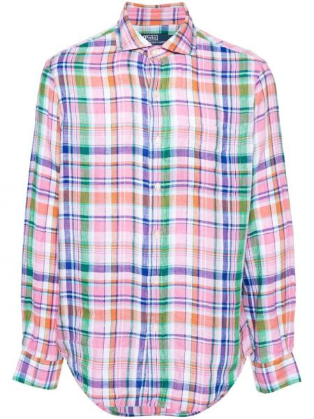 Hímzett kockás lenvászon pólóing Polo Ralph Lauren