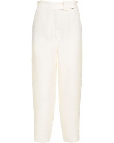 Klasyczne lniane spodnie Agnona, biały