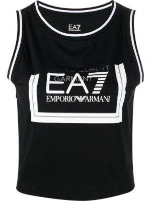 Tank top med print Ea7 Emporio Armani svart