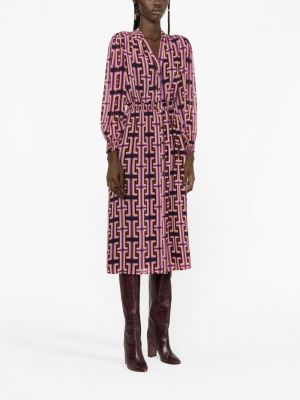 Robe chemise à imprimé à motif géométrique Liu Jo rose