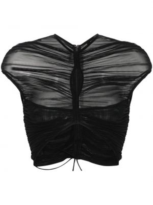 Μπλούζα από διχτυωτό Mugler μαύρο