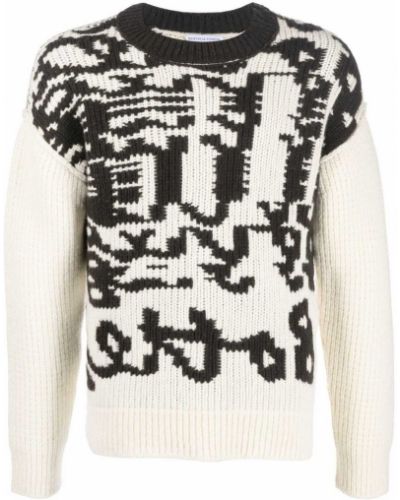 Sweter z nadrukiem w abstrakcyjne wzory z okrągłym dekoltem Bottega Veneta