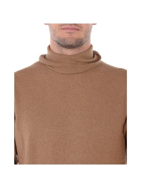 Jersey cuello alto con cuello alto de tela jersey Daniele Alessandrini marrón
