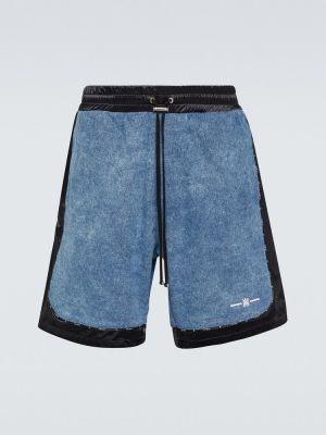 Shorts en jean en satin Amiri bleu