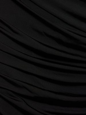 Jersey mini obleka z volani iz tila Mugler črna