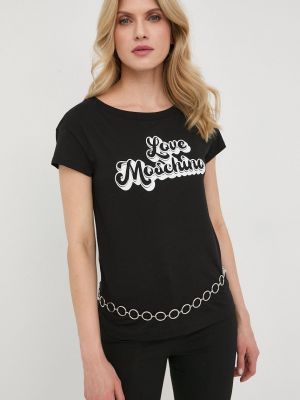 Памучна тениска Love Moschino черно