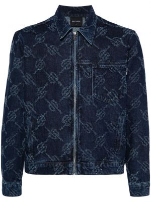 Džínová bunda s oděrkami s potiskem Daily Paper modrá