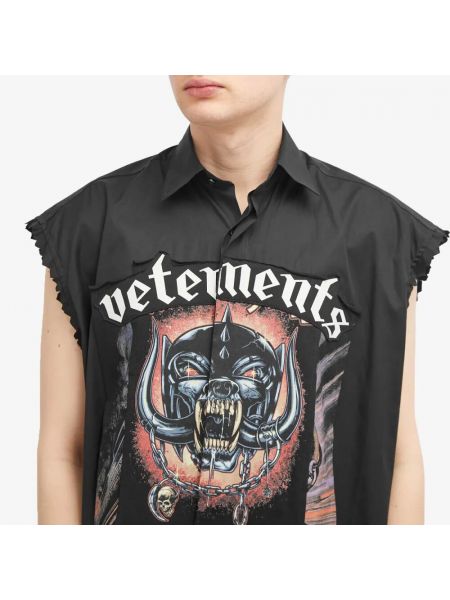 Рубашка без рукавов из джерси Vetements черная
