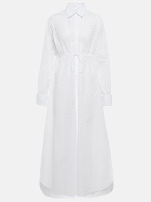 Памучна миди рокля Alaã¯a бяло