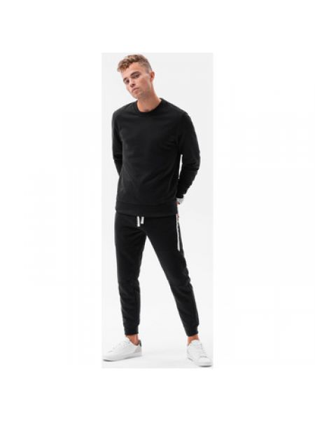 Bluzy Ombre  Komplet męski dresowy bluza + spodnie - czarny Z52