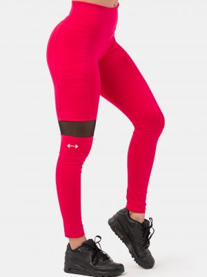 Αθλητικό παντελόνι με ψηλή μέση με τσέπες Nebbia κόκκινο