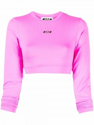 Trykt crop top Msgm rosa