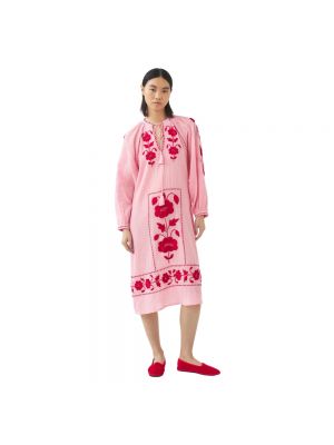 Sukienka midi Antik Batik różowa