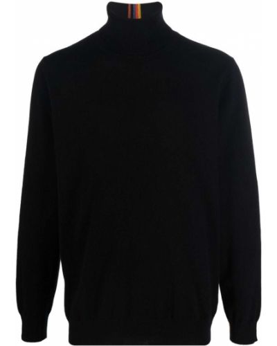 Jersey de cachemir de cuello vuelto de tela jersey Paul Smith negro