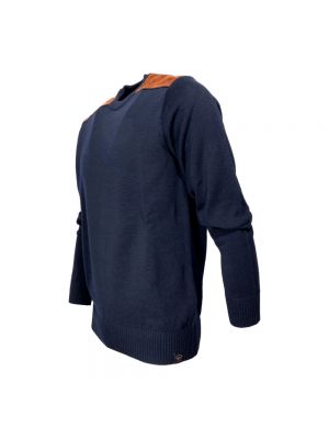 Jersey de lana de tela jersey de cuello redondo Paul & Shark azul