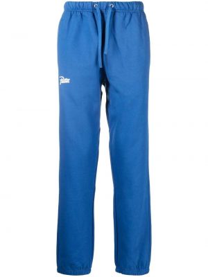 Памучни спортни панталони с принт Patta синьо