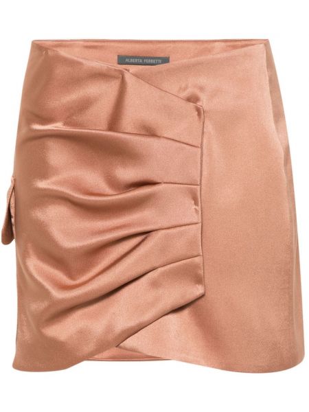 Satenska mini suknja Alberta Ferretti ružičasta