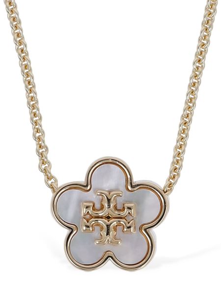 Ogrlica s cvetličnim vzorcem Tory Burch zlata