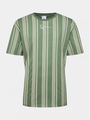 Pruhované priliehavé tričko Karl Kani zelená