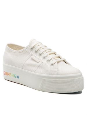Ниски обувки на платформе Superga бяло