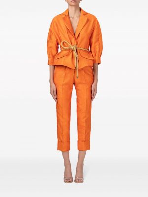 Žakárové kalhoty Silvia Tcherassi oranžové