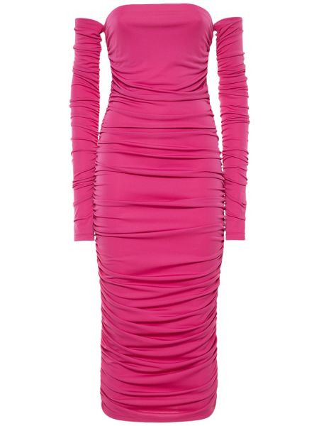 Midi jersey jarse elbise The Andamane pembe