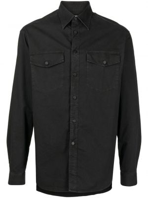 Rifľová košeľa na gombíky Dunhill čierna