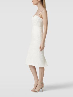 Sukienka midi koronkowa Bardot biała