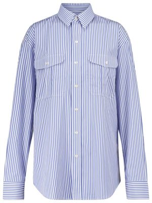 Bombažna srajca s črtami Wardrobe.nyc modra