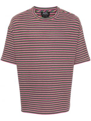 T-shirt en coton à rayures A.p.c. rose