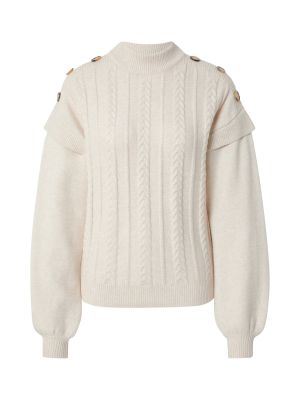 Viskózový nylonový priliehavý sveter Freequent - béžová