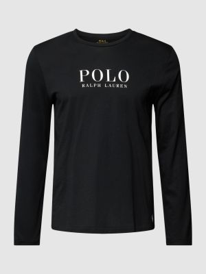Koszulka z nadrukiem z długim rękawem Polo Ralph Lauren Underwear czarna