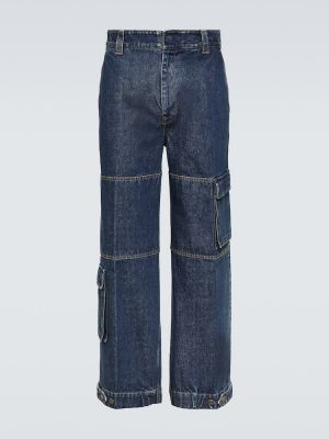 Proste jeansy relaxed fit Gucci niebieskie