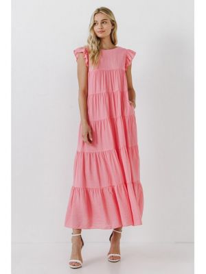 Длинное платье English Factory розовое