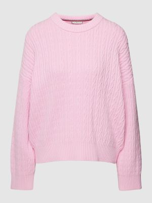 Dzianinowy sweter Tommy Hilfiger różowy