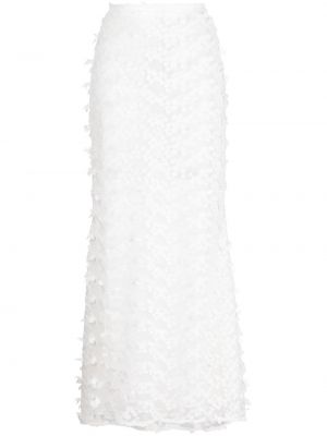Suknja s cvjetnim printom s čipkom Cynthia Rowley bijela