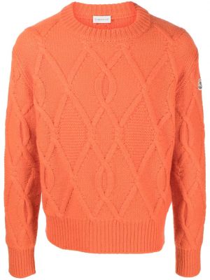 Dzianinowy sweter Moncler pomarańczowy