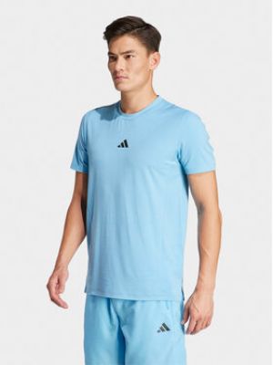 Slim fit tričko Adidas modré