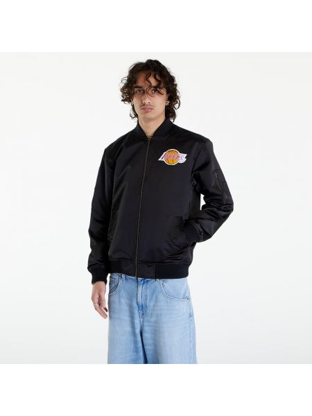 Jachetă ușoară din satin retro Mitchell & Ness negru