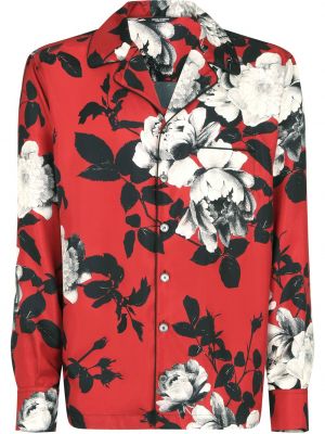 Trykt floral skjorte Dolce & Gabbana rød