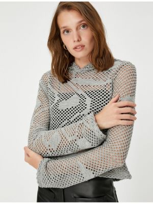 Ažūrinis džemperis su gobtuvu ilgomis rankovėmis Koton