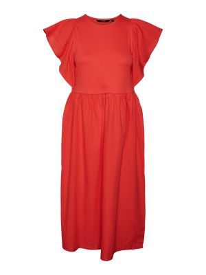 Midi haljina Vero Moda crvena