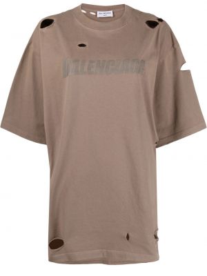 Tričko s potlačou Balenciaga - Hnedá