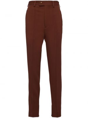 Pantalon slim plissé Prada marron