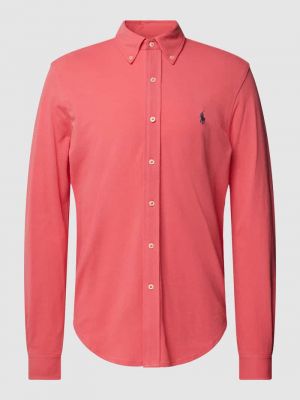 Koszula slim fit bawełniana na guziki Polo Ralph Lauren czerwona