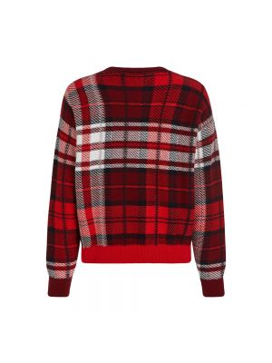 Suéter de algodón con estampado Tommy Hilfiger rojo